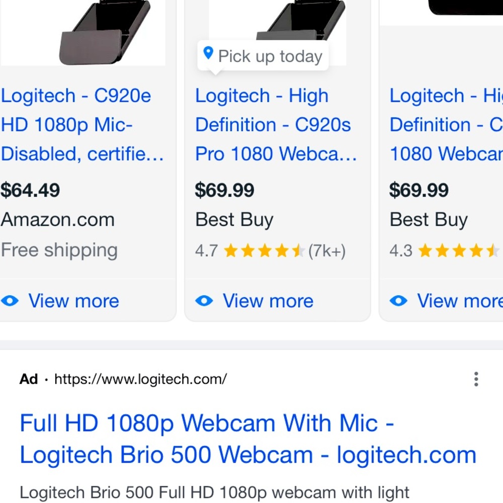 Logitech webcam